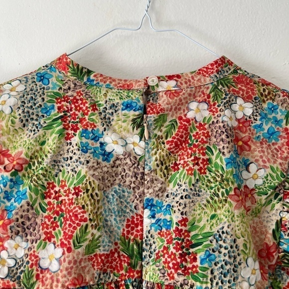 Meadows Heather Floral Cotton Frilly Ruffles Top Size 10 - Picture 10 of 15